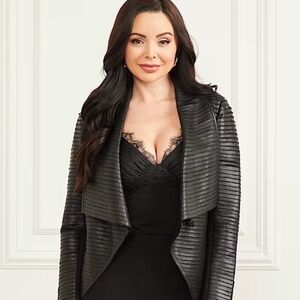 MARCIANO by GUESS SHAYNA DRAPE LAMB LEATHER JACKET Excellent condition